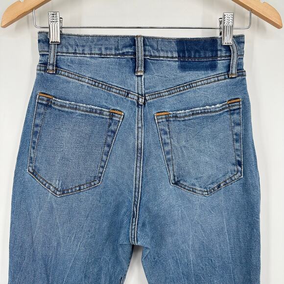 Abercrombie & Fitch The Ankle Straight Jeans Ultra High Rise Knee Rip 26 Short - Picture 6 of 8